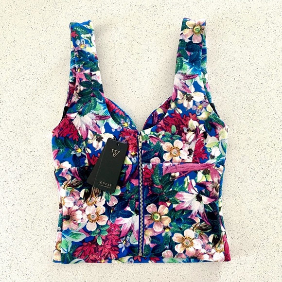 NWT💜 GUESS Floral Crop Top - Picture 5 of 5